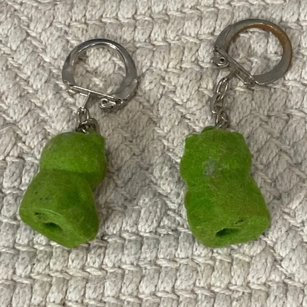 Vintage Keychain Lot 70s 80s Novelty Flocked Frogs Spiral Coil New Holland